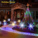 1 pacote de luzes solares para fogos de artifício ao ar livre, iluminação de feriados, luzes de fogos de artifício para jardim, pátio, Halloween, Natal, casamento, decoração de parede