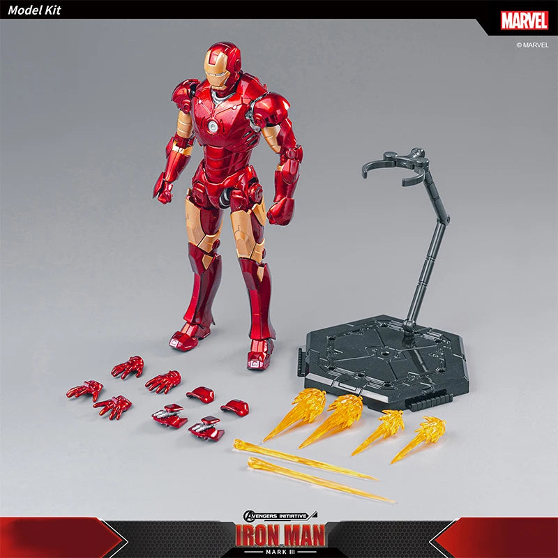 Homem de Ferro  Fondjoy Marvel MK42 Modelo Montado 10 pol. Figuras de Ação em Escala 1/7 Reatores podem emitir luz Ornamento Colecionável Brinquedo para Presente