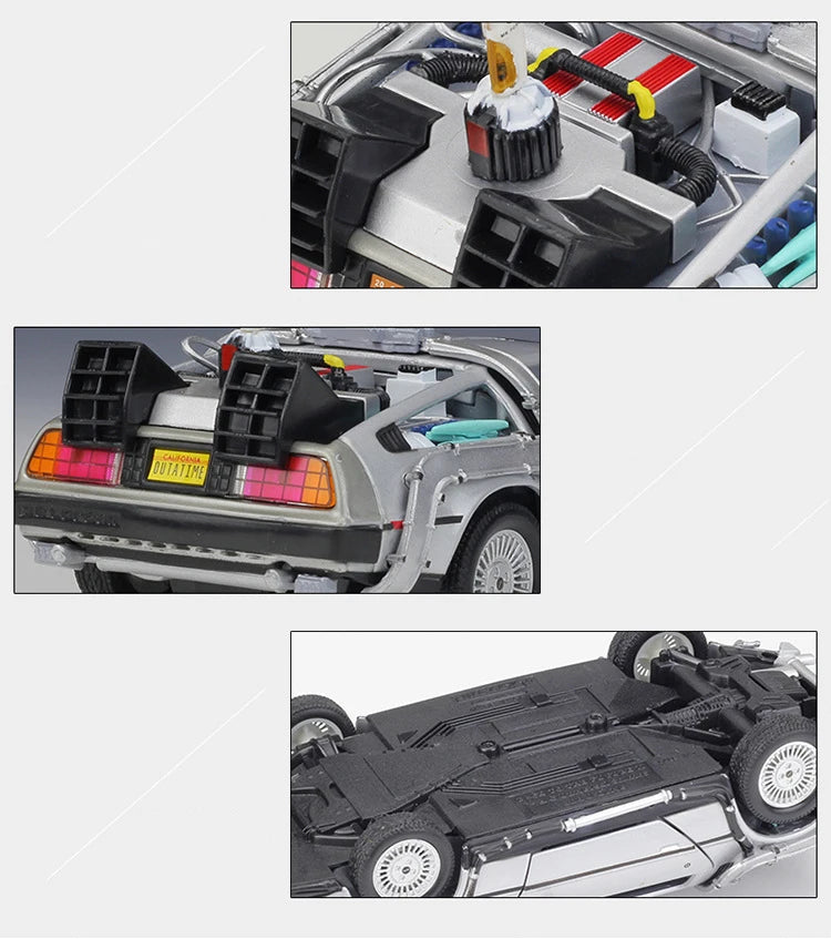 DeLorean Time Machine De Volta para o Futuro Modelo de Carro de Metal Fundido Simulação Coleção Brinquedo Infantil Presente