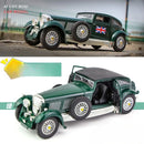 Miniatura Bentley 8 L 1930 Carro Clássico Metal Luxo Cor Vermelho, Verde, Caramelo  Carro vintage retrô retrátil de liga metálica, simulação de som e luz, frete grátis