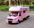 Carro de luxo RV modelo de carro de brinquedo fundido de metal Camper Van Motorhome modelo de carro de turismo com som e luz presente para crianças