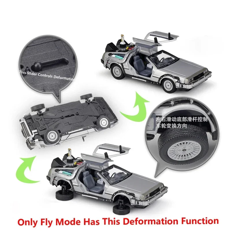 Delorean De Volta para o Futuro Máquina do Tempo Diecast Liga Modelo Carro de Metal para Meninos Brinquedo Coleção de Presentes