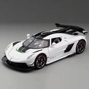 Jesko Super Car Model Toys Metal Diecast Light Music Pull Back Sports Cars Models Collection Racing Vehicle Gift Boys