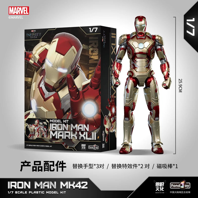 Homem de Ferro FondJoy LED MK42 MK43 MK46 MK1 MK2 MK3 MK4 Brinquedos DIY Figura de Ação Coleção Tony Stark Modelo de Anime Presente para Crianças