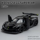 1:32 Scale Alloy Supercar Toy Car Model with Sound & Light, Retro Pullback Action - Ideal Gift for Kids, Authentic Detai