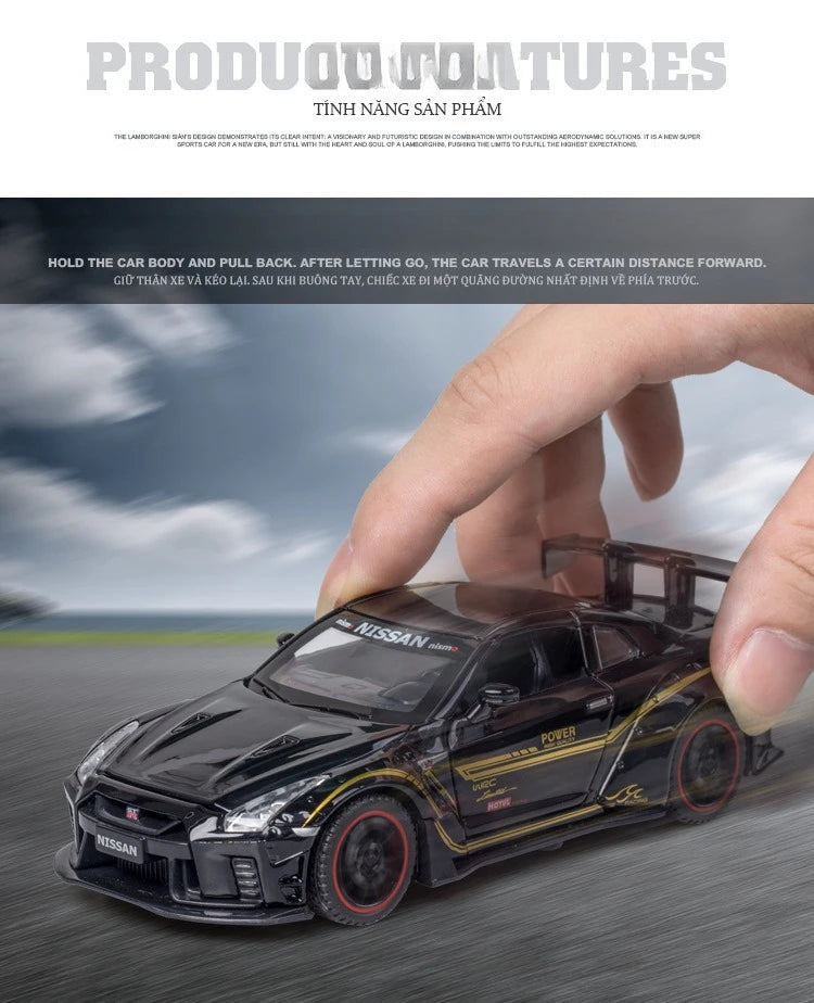 NISSAN GTR R35 Carro Esportivo Liga Modelo de Carro Diecasts e Veículos de Brinquedo Carros de Brinquedo Simulação Brinquedos Infantis para Presentes de Crianças Brinquedo
