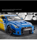 GTR Revuelto Carro de Liga de Brinquedo Miniatura Diecast Supercarro Portas Abertas Som Luz Puxar Volante Dianteiro Carros de Direção Presente para Criança
