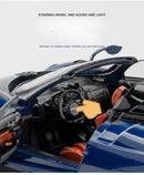 Pagani Huayra BC Blu Francia/Candy Blue com detalhes em carbono, modelo de carro 1/18 da Autoart