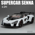 McLaren Senna Liga de Metal Fundido Modelo de Carro Som e Luz Coleção Hobby Super Racing Serie Presente de Aniversário para Menino