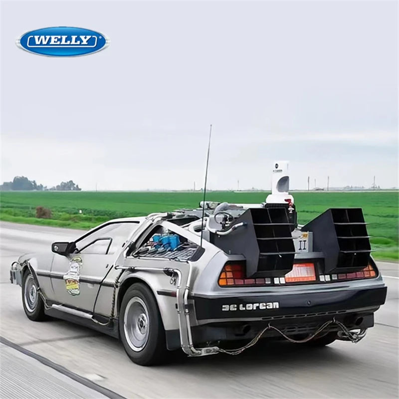 DeLorean Time Machine De Volta para o Futuro Modelo de Carro de Metal Fundido Simulação Coleção Brinquedo Infantil Presente