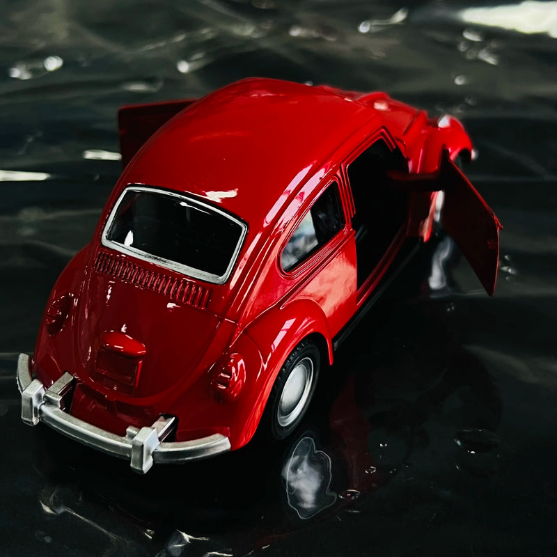 Carro antigo esportivo modelo fusca clássico miniatura brinquedo de carro de liga leve de alta qualidade com porta dupla, decoração , presentes