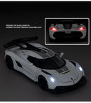 1:32 Scale Alloy Supercar Toy Car Model with Sound & Light, Retro Pullback Action - Ideal Gift for Kids, Authentic Detai