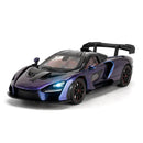 McLaren Senna Liga de Metal Fundido Modelo de Carro Som e Luz Coleção Hobby Super Racing Serie Presente de Aniversário para Menino