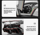 Lamborghini esportivo modelo Veneno, escala 1/24, porta que pode ser aberta, carro de brinquedo com roda dianteira dirigível