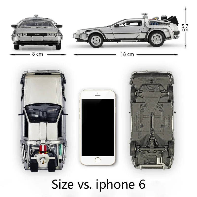 Delorean De Volta para o Futuro Máquina do Tempo Diecast Liga Modelo Carro de Metal para Meninos Brinquedo Coleção de Presentes