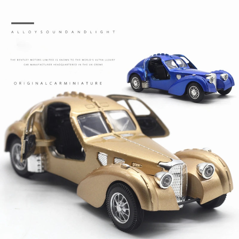 Bugatti 57SC Atlantic Classic Car Simulação Diecast Metal Alloy Model Car Coleção de brinquedos para crianças Presentes