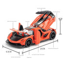 1:32 Scale Alloy Supercar Toy Car Model with Sound & Light, Retro Pullback Action - Ideal Gift for Kids, Authentic Detai
