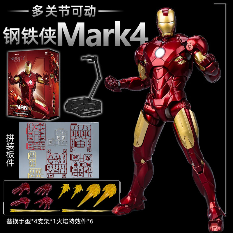Homem de Ferro FondJoy LED MK42 MK43 MK46 MK1 MK2 MK3 MK4 Brinquedos DIY Figura de Ação Coleção Tony Stark Modelo de Anime Presente para Crianças
