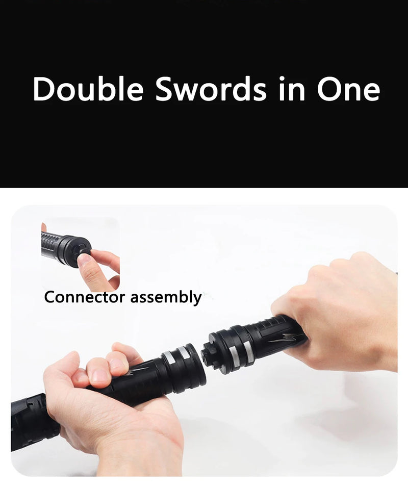 Laser Sword Lightsaber Red and Blue Double Saber Rave Transformation Children's Gift Cosplay Weapon Boy Cool Flashing Toy
