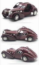 Bugatti 57SC Atlantic Classic Car Simulação Diecast Metal Alloy Model Car Coleção de brinquedos para crianças Presentes