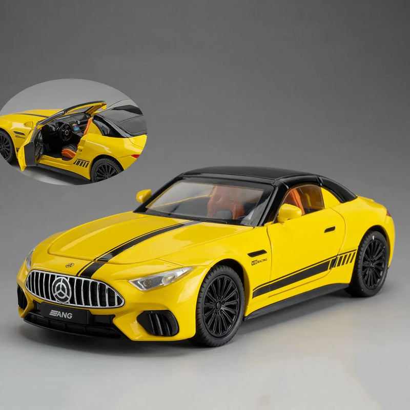 SL63 G800 Modelo Miniatura Carro Brinquedos Diecast Liga Veículos Roda Dianteira Direção Som Luz Puxar Para Trás Modelos Presente Adulto