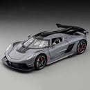 Jesko Super Car Model Toys Metal Diecast Light Music Pull Back Sports Cars Models Collection Racing Vehicle Gift Boys