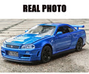 GTR R34 SKYLINE Liga Rápida Simulação Carro Modelo Diecasts & Veículos de Brinquedo e Carros Decoração Brinquedos para Crianças