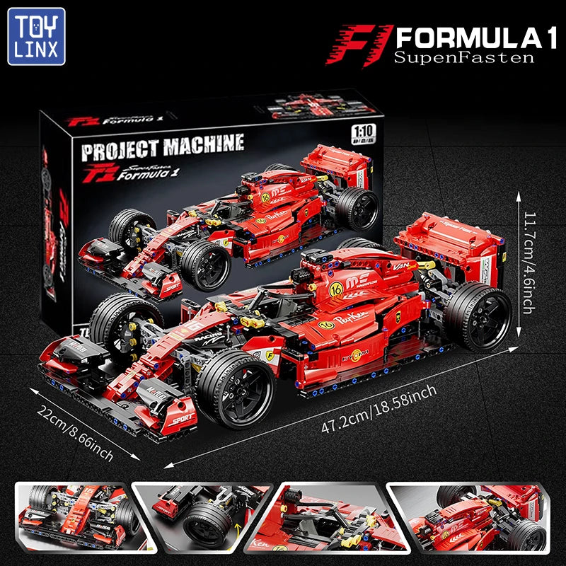 ToylinX F1 RC Race Cars Building Sets MOC Remote Control Building Blocks Car Cool Collectible Model Car Kits Toys Christmas Gift