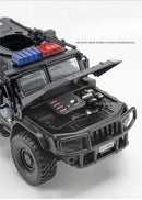 Carro de polícia blindado SWAT em escala 1:32, modelo de brinquedo de metal fundido, com absorção de choque, caminhão pesado, brinquedo com som e luz, presente para crianças
