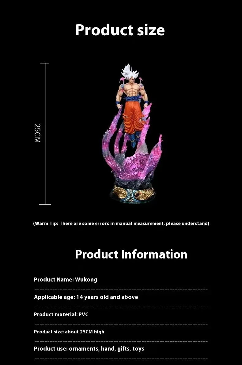 Dragon Ball de 25 cm, figura de Goku, figura de Super Saiyajin, modelo de PVC, estátua, decoração de quarto, coleção de brinquedos, ornamentos e presentes