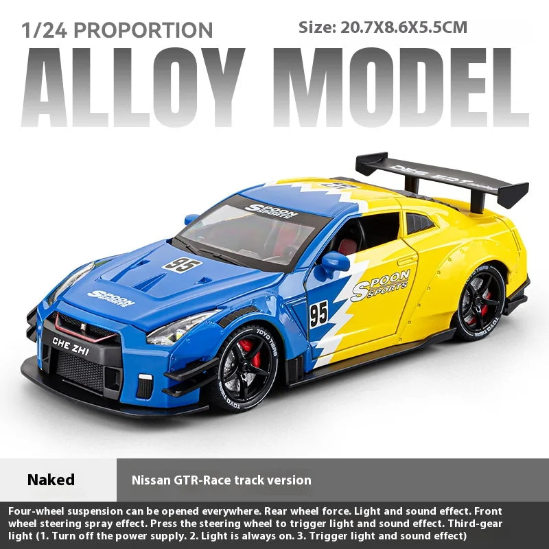 Nissan Skyline Ares GTR R35 Diecasts e veículos de brinquedo, modelo de carro de brinquedo de metal, simulação de alta qualidade, coleção de brinquedos para crianças