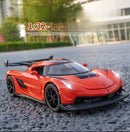 1:32 Scale Alloy Supercar Toy Car Model with Sound & Light, Retro Pullback Action - Ideal Gift for Kids, Authentic Detai