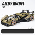 GT V12 Super Concept Sports Car Alloy Metal Diecast Modelo de Carro Som Luz Brinquedos Infantis
