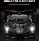 Lamborghini esportivo modelo Veneno, escala 1/24, porta que pode ser aberta, carro de brinquedo com roda dianteira dirigível