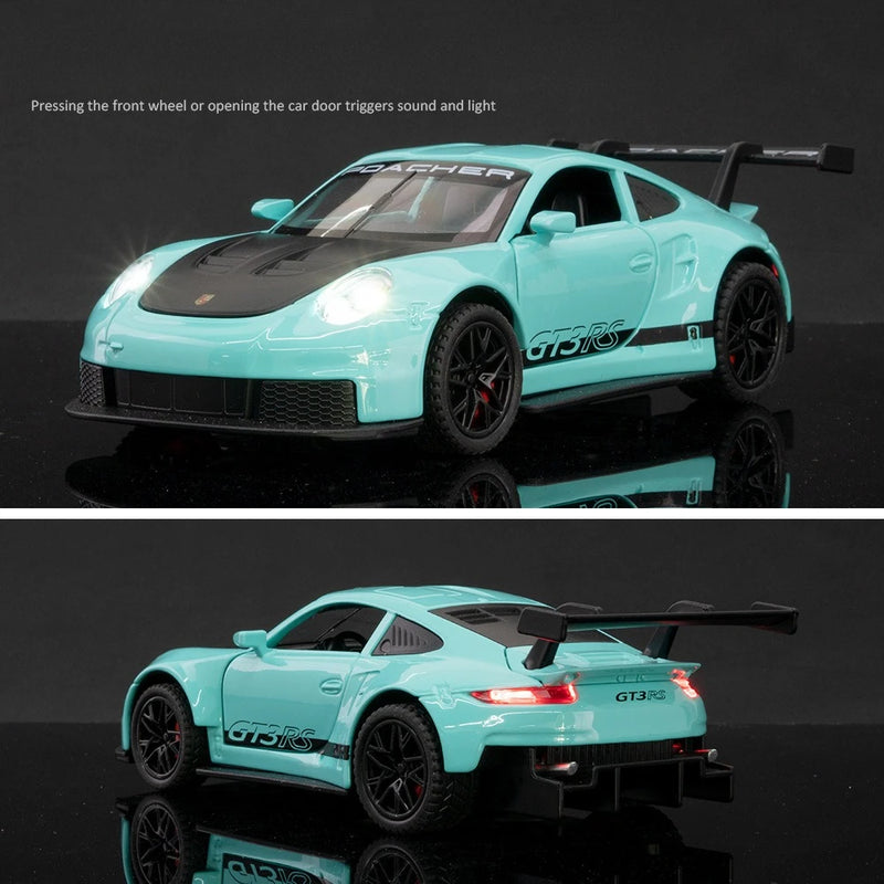 GT3-RS Targa 4S Carro Esportivo Brinquedo Leve Som Puxar Para Trás Liga Fundida Carros de Corrida Coleção Presente Meninos