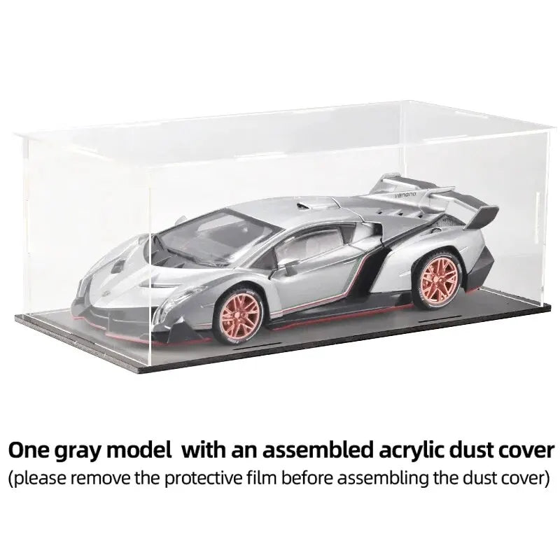 Lamborghini esportivo modelo Veneno, escala 1/24, porta que pode ser aberta, carro de brinquedo com roda dianteira dirigível