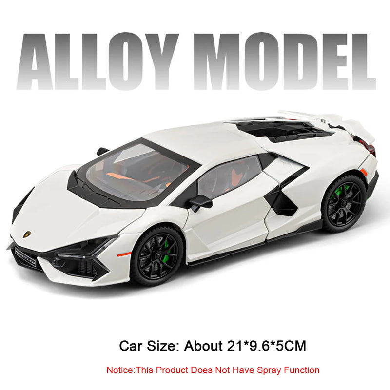REVUELTO Miniatura Modelo Brinquedo Carros Esportivos Liga Fundida Supercarros Som Luz Portas Abertas Puxe para Trás para Presentes de Crianças