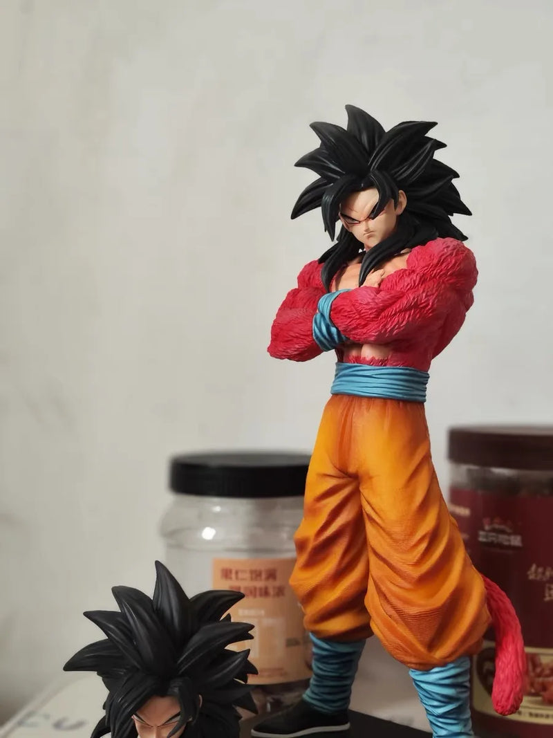 Dragon Ball GT Cabeças Duplas Super Saiyan Son Goku Figura Planb SSJ4  Modelo de Pvc Estátua Bonecas Coleções Decoração Brinquedos Presentes