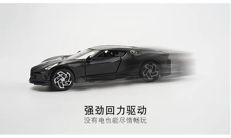 Brinquedos Bugatti La Voiture Noire Liga Fundida Simulação Brinquedo Veículos Modelos Meninos Presentes para Crianças