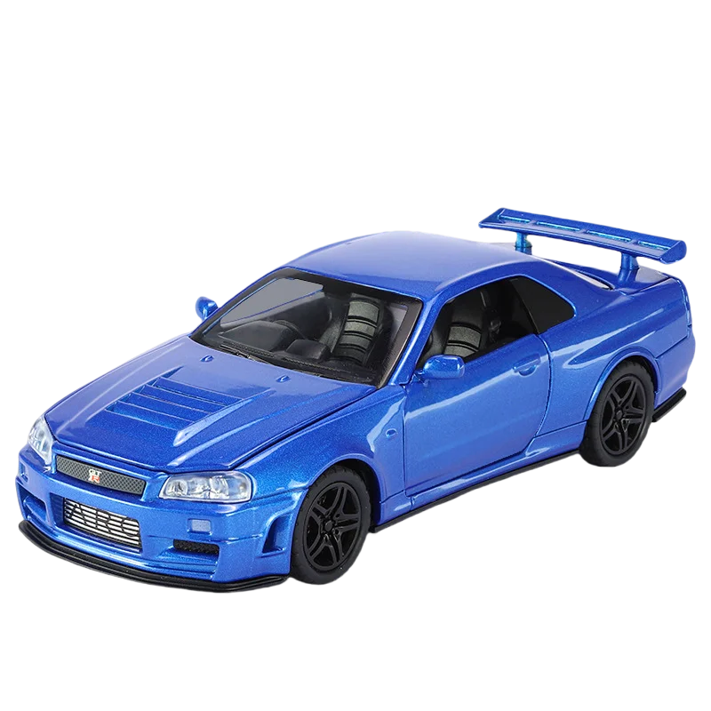 GTR R34 SKYLINE Liga Rápida Simulação Carro Modelo Diecasts & Veículos de Brinquedo e Carros Decoração Brinquedos para Crianças
