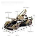 GT V12 Super Concept Sports Car Alloy Metal Diecast Modelo de Carro Som Luz Brinquedos Infantis
