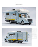 Carro de luxo RV modelo de carro de brinquedo fundido de metal Camper Van Motorhome modelo de carro de turismo com som e luz presente para crianças