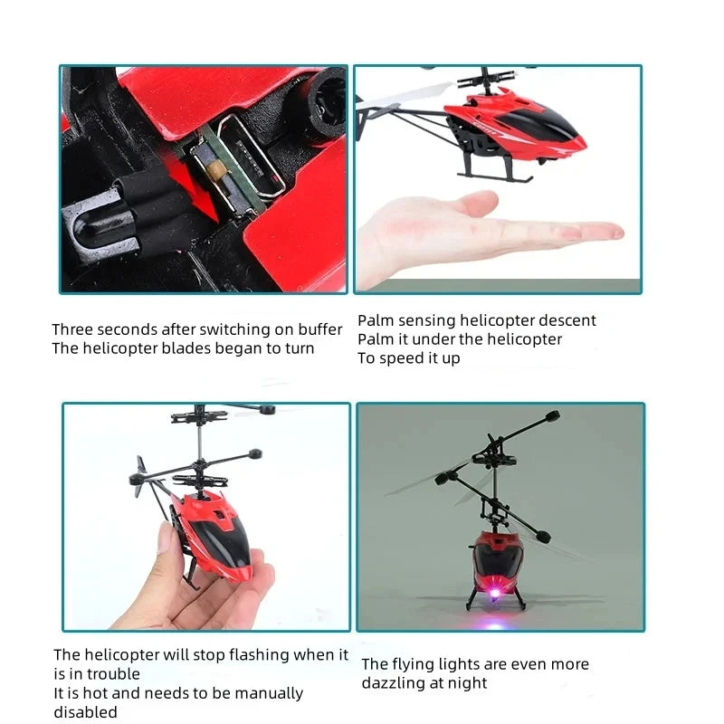 Rechargeable Mini RC Drone Remote Safe Fall-resistant RC Helicopters Drone Children Toys（No remote control battery