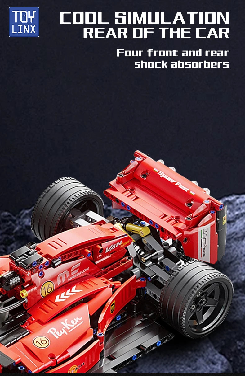 ToylinX F1 RC Race Cars Building Sets MOC Remote Control Building Blocks Car Cool Collectible Model Car Kits Toys Christmas Gift