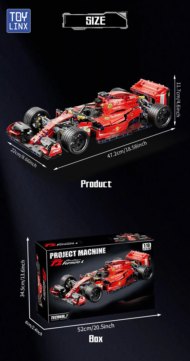 ToylinX F1 RC Race Cars Building Sets MOC Remote Control Building Blocks Car Cool Collectible Model Car Kits Toys Christmas Gift