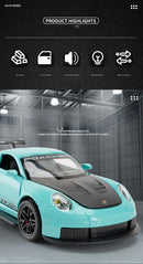 GT3-RS Targa 4S Carro Esportivo Brinquedo Leve Som Puxar Para Trás Liga Fundida Carros de Corrida Coleção Presente Meninos