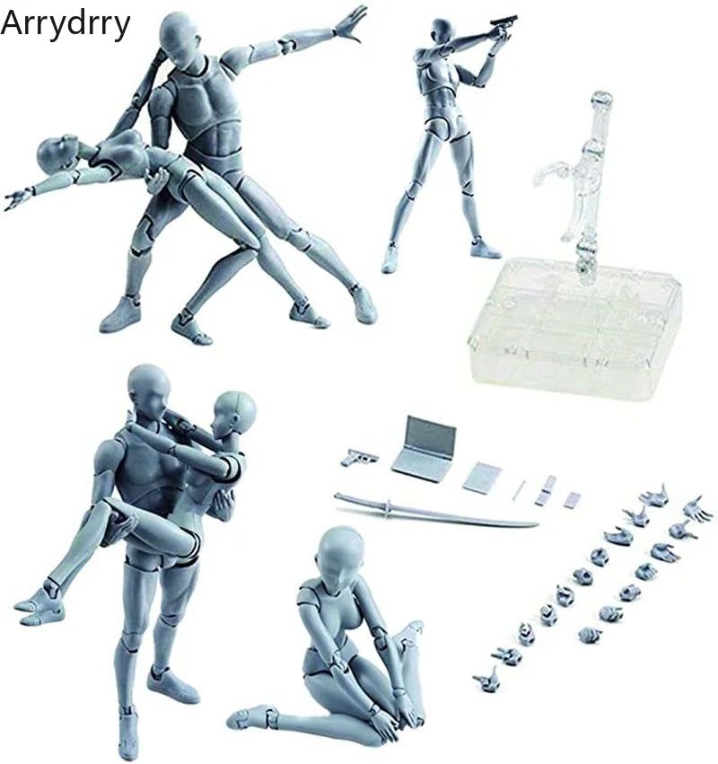 Drawing Figurines Body Kun Body Chan Doll PVC Movable Action Figure Model For SHF Artist Art Model Figure without box