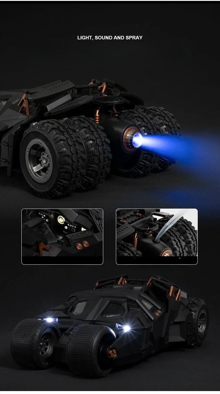 Carro clássico do filme Batman 2008 Batmóvel   Tumbler! Alloy Concept Bat Sports Car Modelo Diecast Metal Toy Race Car Modelo Sound Light Kids Gifts