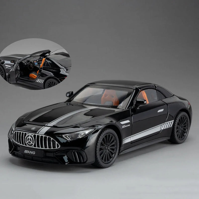 SL63 G800 Modelo Miniatura Carro Brinquedos Diecast Liga Veículos Roda Dianteira Direção Som Luz Puxar Para Trás Modelos Presente Adulto