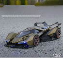 GT V12 Super Concept Sports Car Alloy Metal Diecast Modelo de Carro Som Luz Brinquedos Infantis